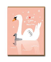 Swan Mum Greeting Card - 1973