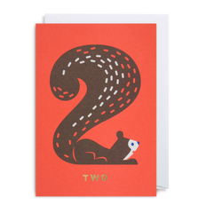 Number Two Squirrel Card - Lagom Design