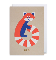 Number Six Raccoon Card - Lagom Design