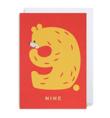 Number Nine Bear Card - Lagom Design