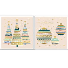 The Art File Pastel Baubles & Trees Wallet Card Pack of 10