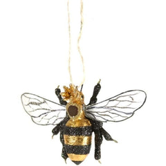 Cody Foster & Co Queen Bee Glitter Glass Hanging Ornament