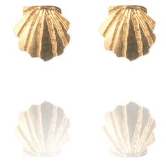 Amanda Coleman Gold Clamshell Stud Earrings