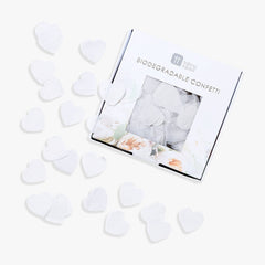 Biodegradable White Heart Confetti
