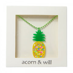 Acorn & Will Acrylic Necklace - Pineapple