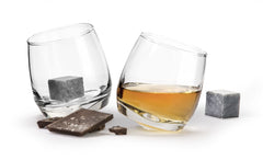 Round Base Whiskey Glasses & With Drinkstones Duo