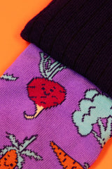 Powder Design - Purple Happy Vegetables Boots Socks
