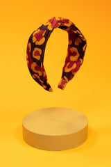 Powder Design - Printed Velvet Headband Damson / Mustard