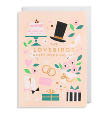 Lagom Design Happy Wedding Day Lovebirds Card