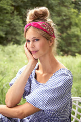 Powder Design - Velvet Beaded Headband Love Heart in Raspberry