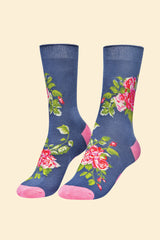 Powder Design - Floral Vines Ankle Socks Navy
