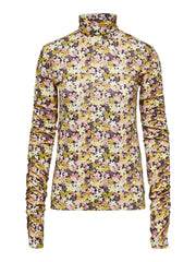 Selected Femme Roll Neck Top - Floral Cream