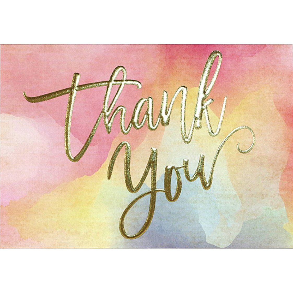 Watercolour Sunset Thank You Folded Note Cards - Peter Pauper Press (Pack of 14)