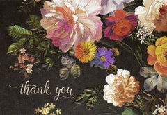 Peter Pauper Press Midnight Floral Thank You Folded Note Cards (Pack of 14)