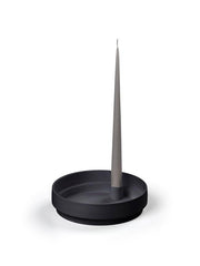 Aery Orbital Step - Large Clay Candle Holder Black