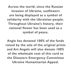 Art Angels - Sunflower for Ukraine by Angie Lewin