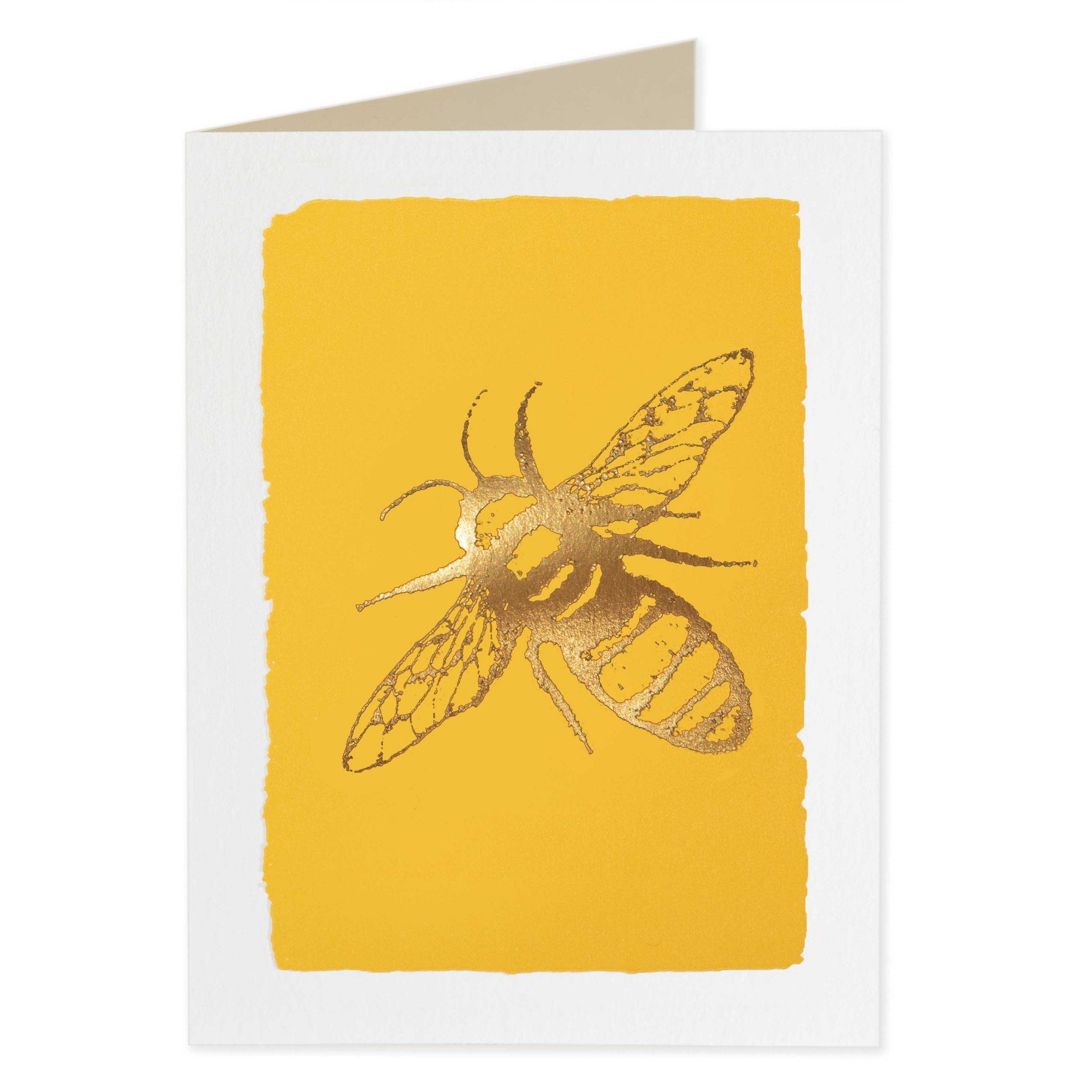 Gold Bee Folded Note Cards - Archivist Press (Pack of Five)