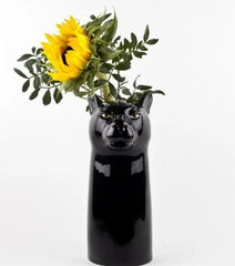 Quail Ceramics Black Panther Flower Vase