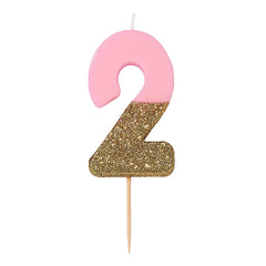 Pink Glitter Number Candles - Talking Tables