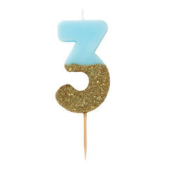 Blue Glitter Number Candles - Talking Tables