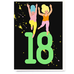 Noi Publishing Age 18 Neon Birthday Card