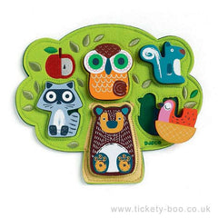 Djeco Oski Animals Wooden & Felt Relief Puzzle