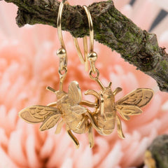 Amanda Coleman Gold Bee Drop Earrings