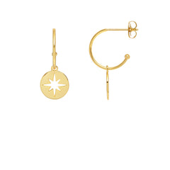 Estella Bartlett Gold Starburst Drop Hoop Earrings