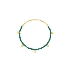 Estella Bartlett Malachite Charm Anklet - Gold