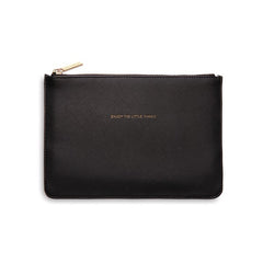 Estella Bartlett Medium Pouch Black - 'Enjoy The Little Things'