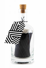 Archivist Luxury Glass Bottle Matches -  Geometric Black