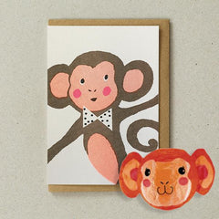 Petra Boase Japanese Paper Balloon Card - Monkey
