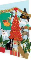 Roger la Borde Laser Cut Christmas Card - Fireside Dogs