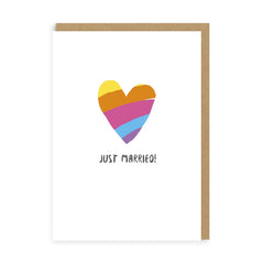Ohh Deer Just Married Rainbow Heart