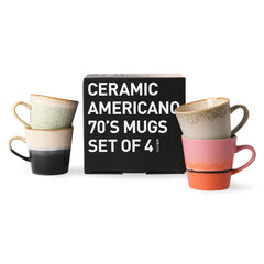 HKliving 70's Ceramics Americano Mugs - Set of 4