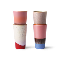 HKliving 70's Ceramics Latte Mugs - Set of 4