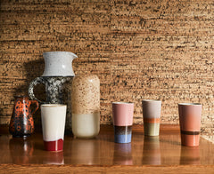 HKliving 70's Ceramics Latte Mugs - Set of 4