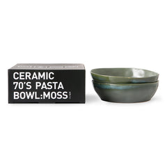 HKliving 70's Ceramics Pasta Bowls Moss - Set of 2