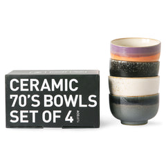 HKliving 70's Ceramics Noodle Bowls - Set of 4