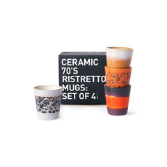 HKliving 70's Ceramics Ristretto Mugs - Set of 4