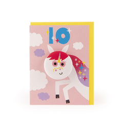 U Studio - Age 10 Unicorn Hoot Parade Badge Card