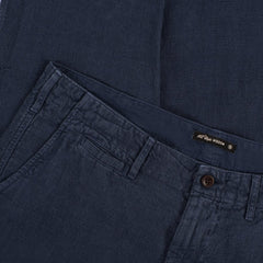 Portuguese Flannel Linen Trousers  - Navy