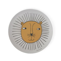 OYOY Mini Lion Bamboo Tableware Set - Grey