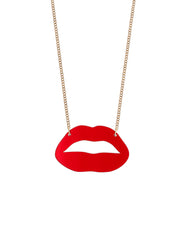 Tatty Devine - Lipstick Kiss Necklace Mirror Red
