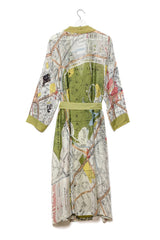 One Hundred Stars London Map Gown in Sage
