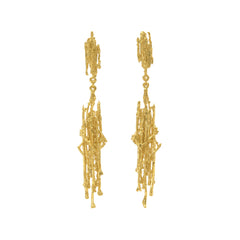 Alex Monroe Nest Structure Statement Drop Earrings - Gold Plated