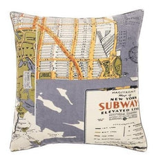 One Hundred Stars New York Map Cushion Cover