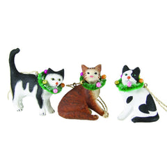 Cody Foster & Co Lucky Cat Wreath Ornament - Black and White Or Tabby
