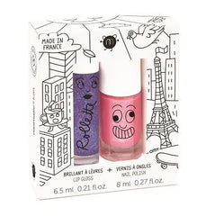 Nailmatic Kids Duo Lovely City - Blackcurrant / Kitty