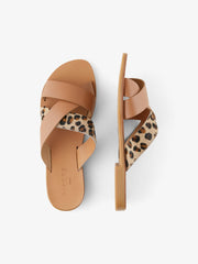Pieces Naomi Leather Sandals - Leopard
